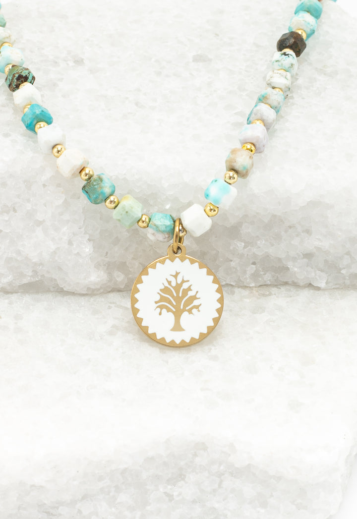 Strong Oak Turquoise Beaded Necklace