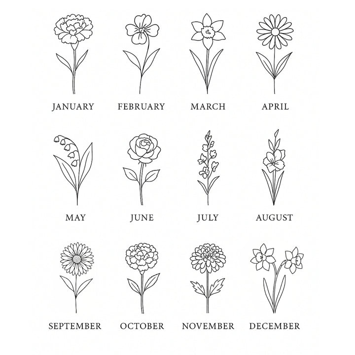 Birth Month Flower Necklace Bundle