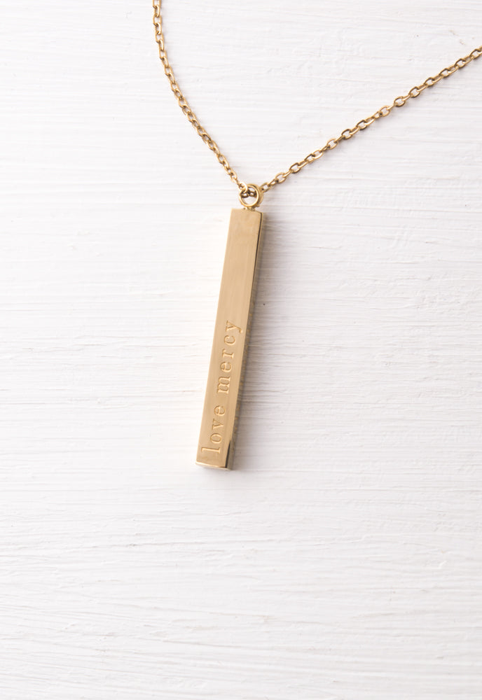Give Justice Gold Bar Necklace