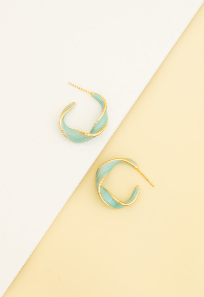 With a Twist Hoops in Mint