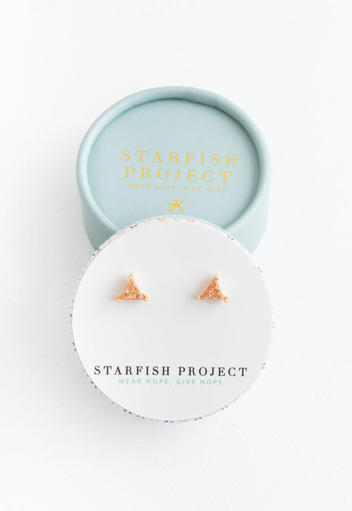 Ara Coral Druzy Studs in Gold