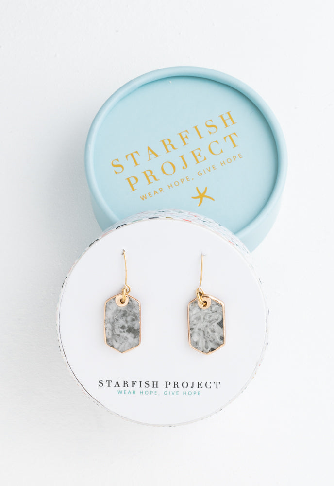 Ink Stone Earrings in Heather Gray