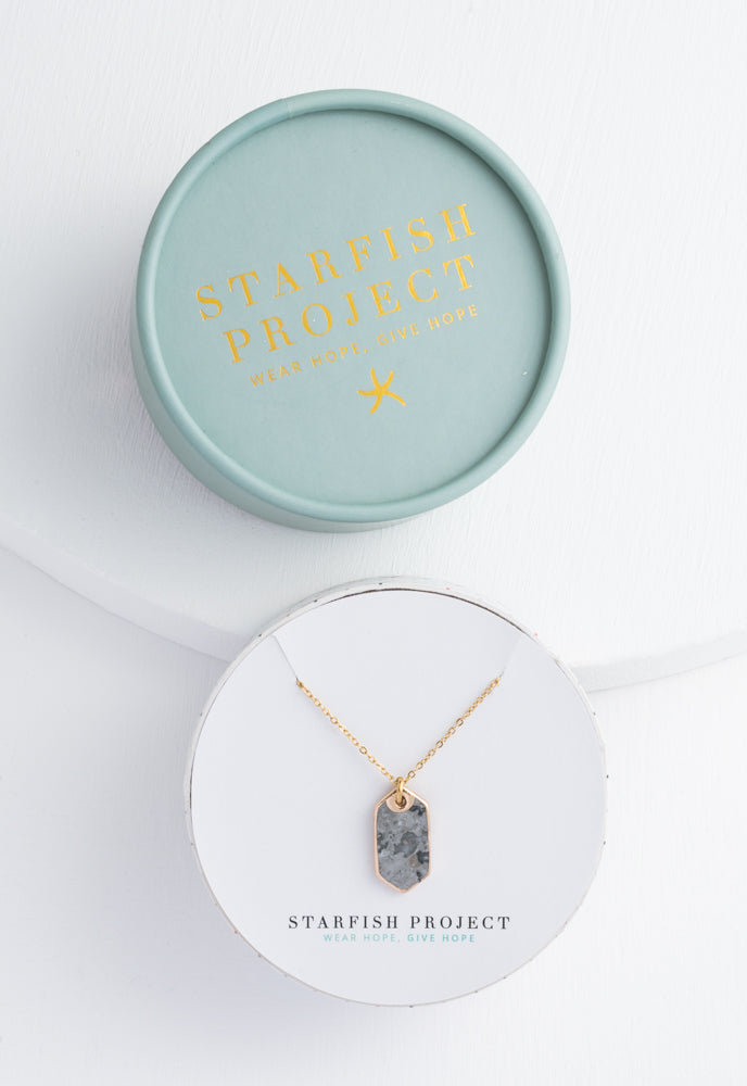 Ink Stone Necklace in Heather Gray