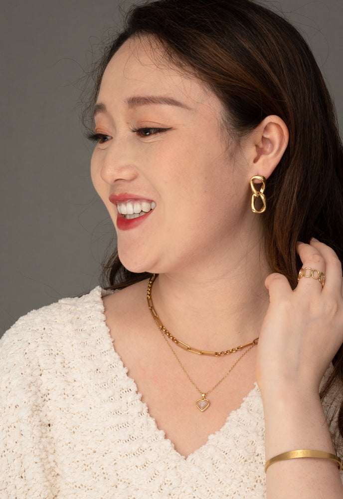 Linked Together Earrings in Gold