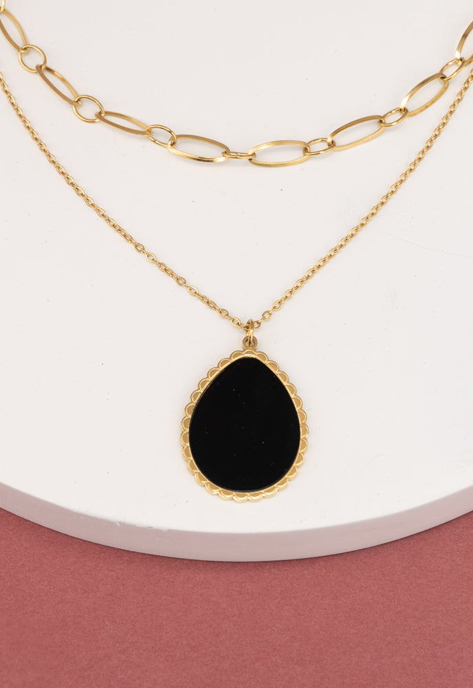 Holly Layered Necklace in Midnight