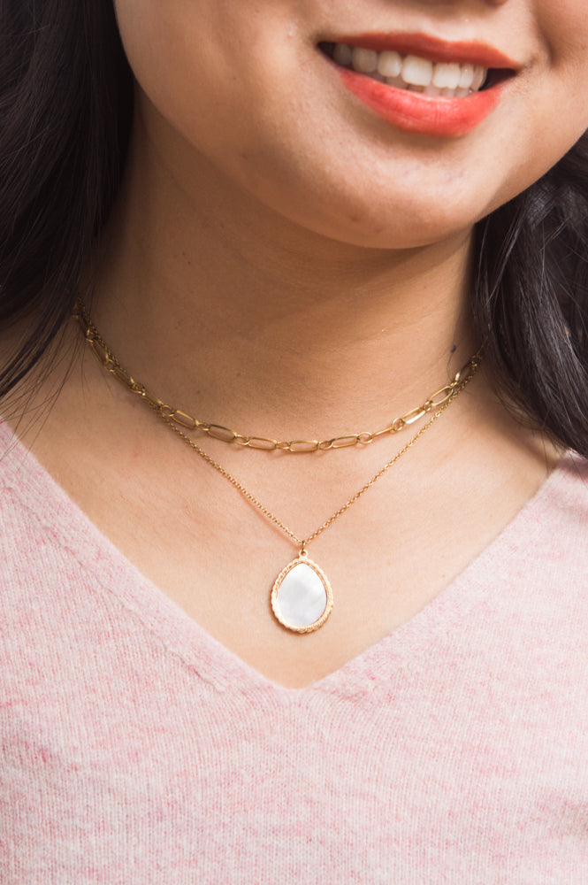 Holly Layered Mother of Pearl Necklaces