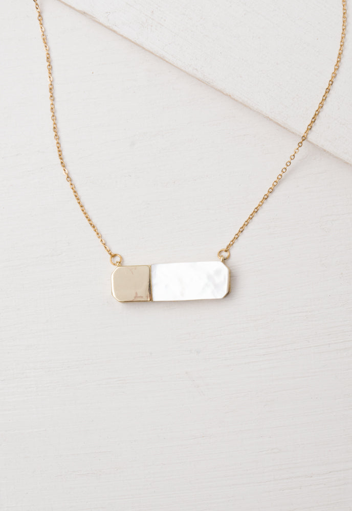 Courage Light and Gold Mother of Pearl Necklace